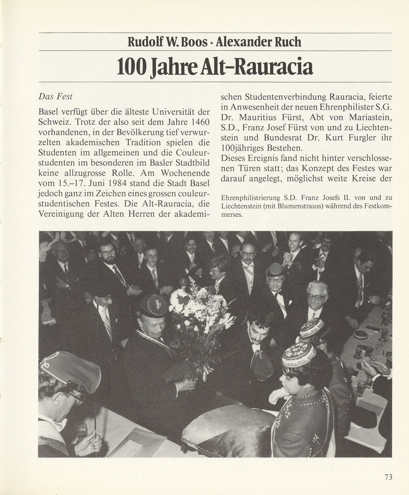 100 Jahre Alt-Rauracia – Seite 1