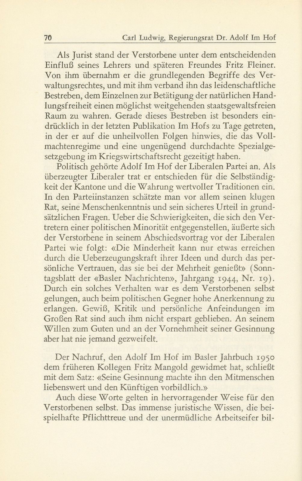 Regierungsrat Dr. Adolf Im Hof 18. September 1876-21. November 1952 – Seite 4