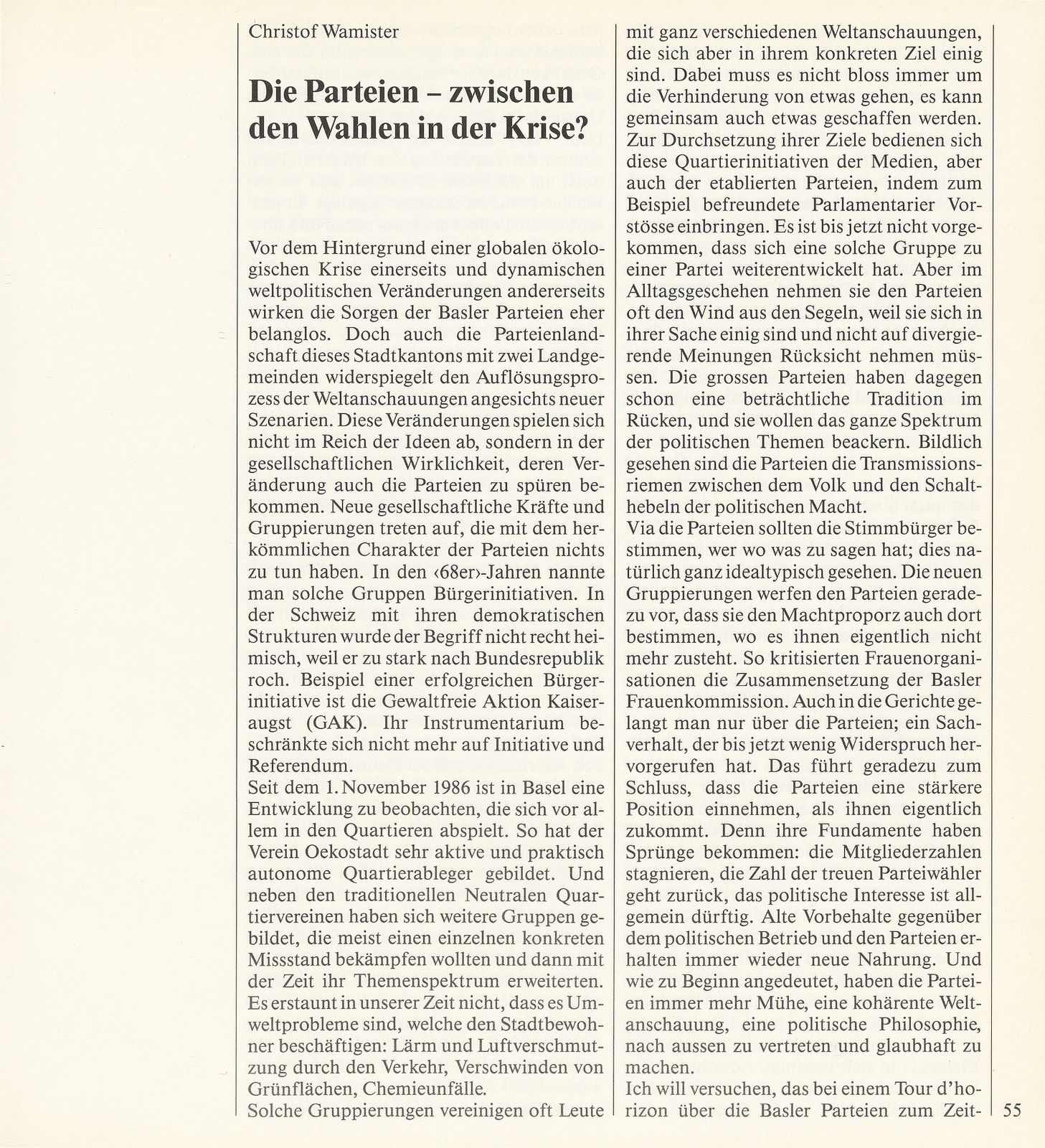 Die Parteien – zwischen den Wahlen in der Krise? – Seite 1