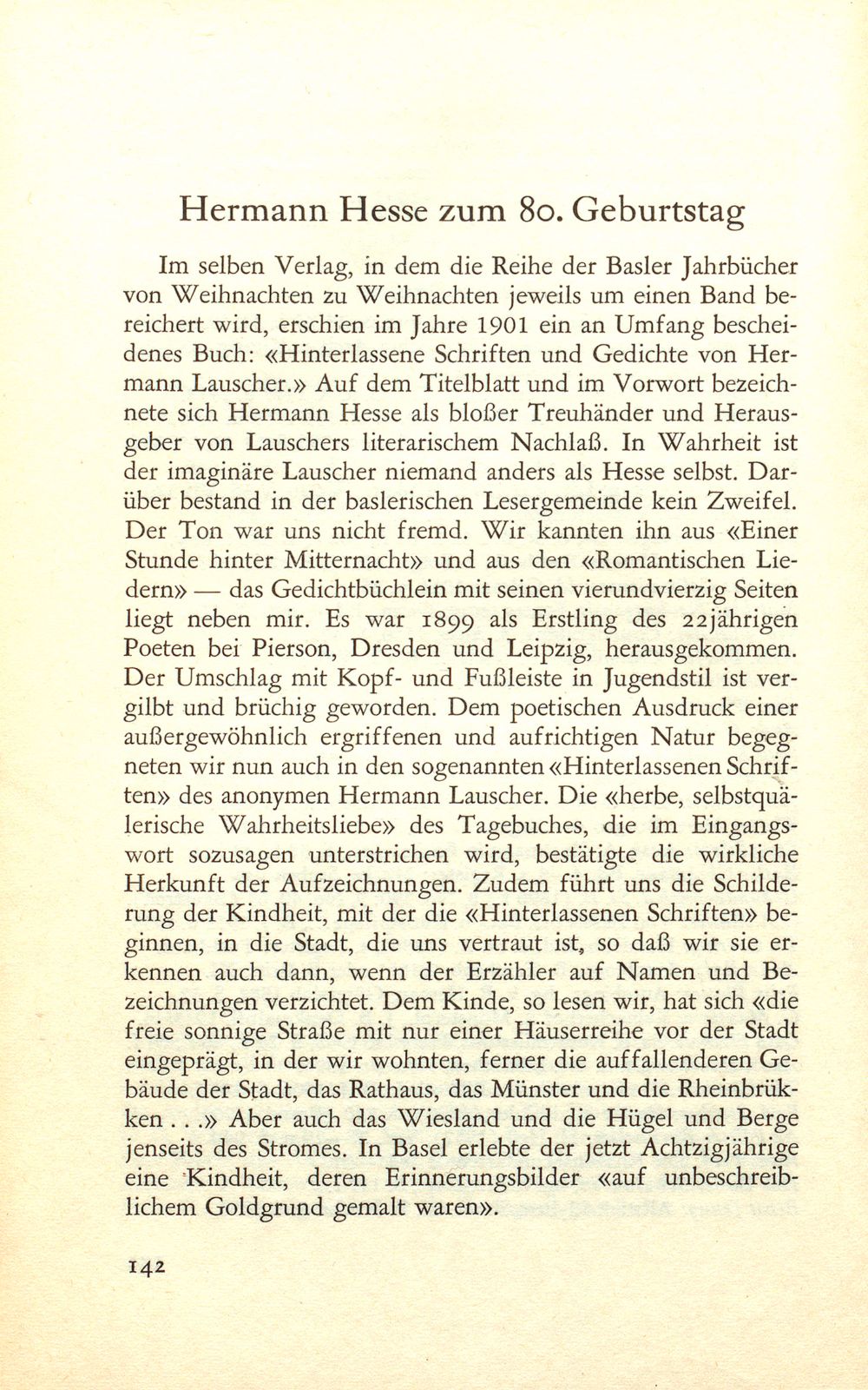 Hermann Hesse zum 80. Geburtstag – Seite 1