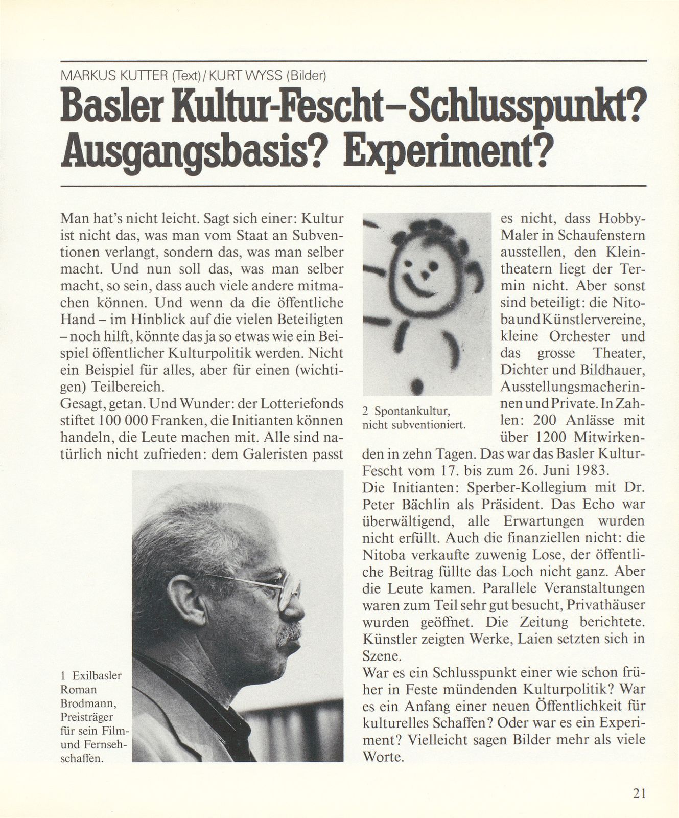 Basler Kultur-Fescht – Schlusspunkt? Ausgangsbasis? Experiment? [Bild.] – Seite 1