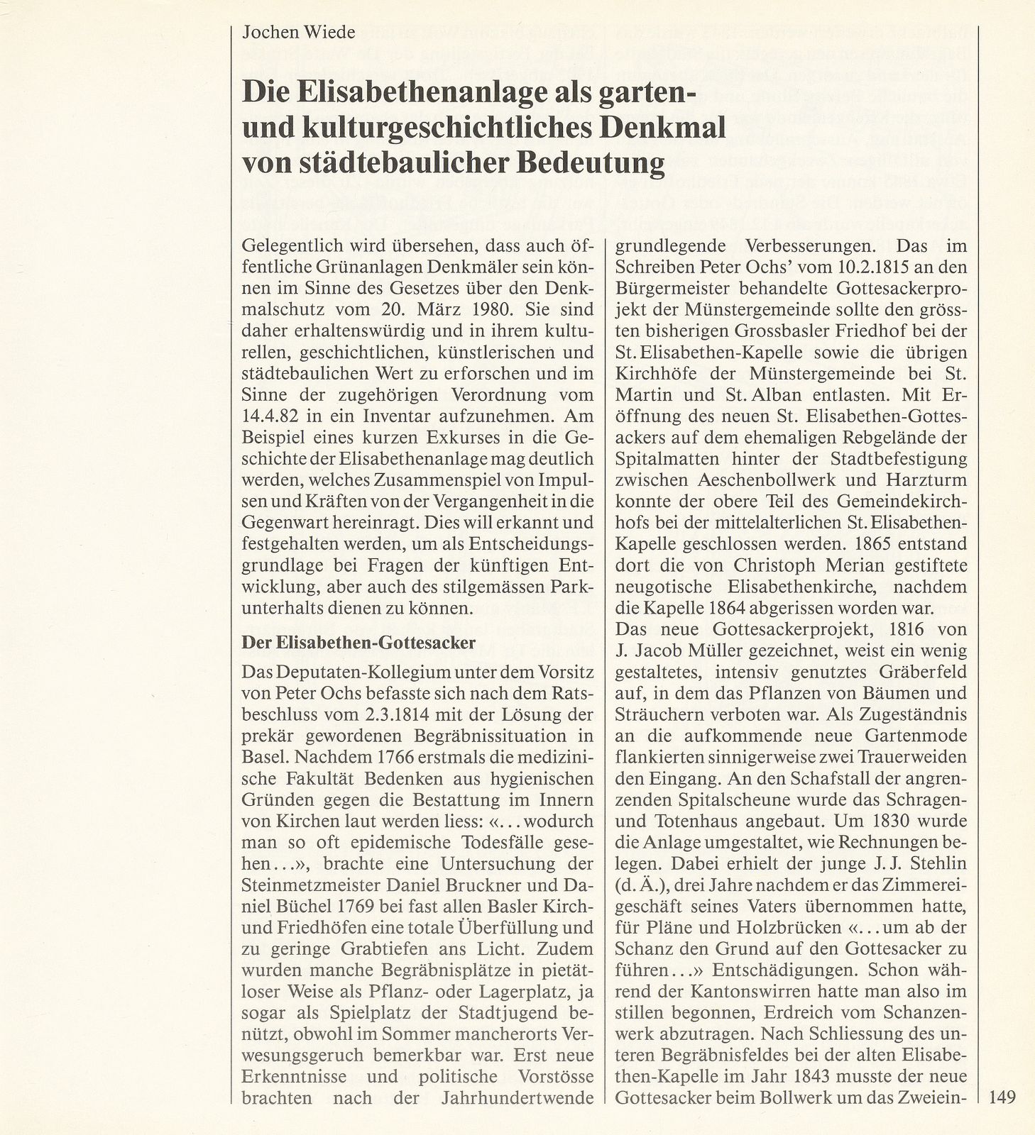 Die Elisabethenanlage als garten- und kulturgeschichtliches Denkmal von städtebaulicher Bedeutung – Seite 1