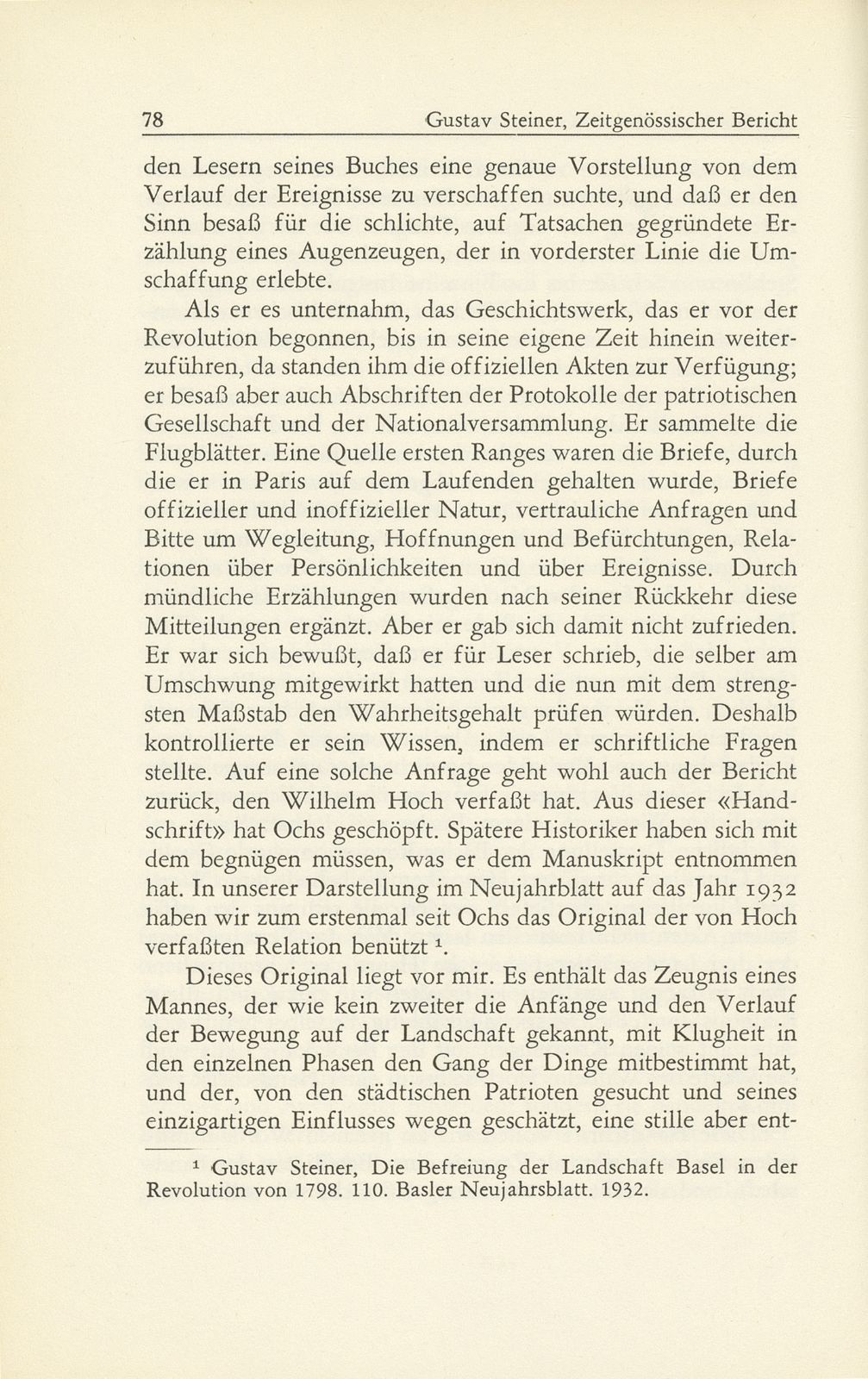 Zeitgenössischer Bericht über die Basler Revolution von 1798 [Wilhelm Hoch] – Seite 4