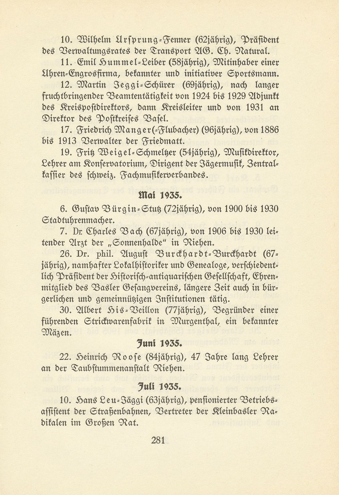 Basler Totentafel vom 1. Oktober 1934 bis 31. September 1935 – Seite 5