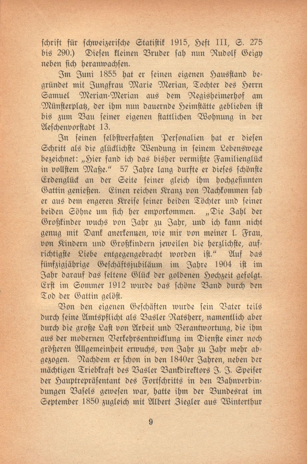 Johann Rudolf Geigy-Merian. 4. März 1830 bis 17. Februar 1917 – Seite 9