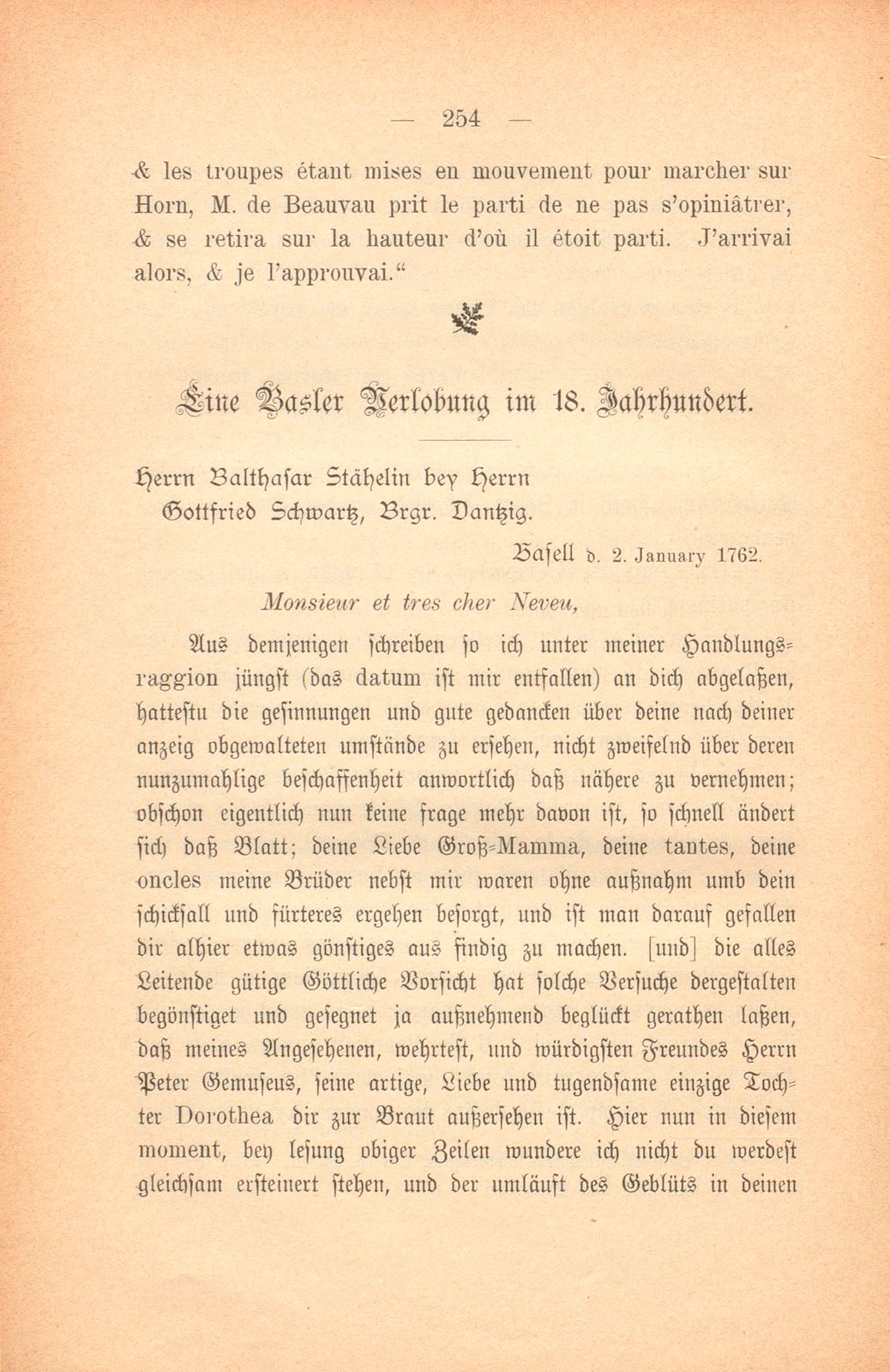 Miscellen: Brief eines Baslers aus dem siebenjährigen Kriege [Nikl. Eglinger] – Seite 6