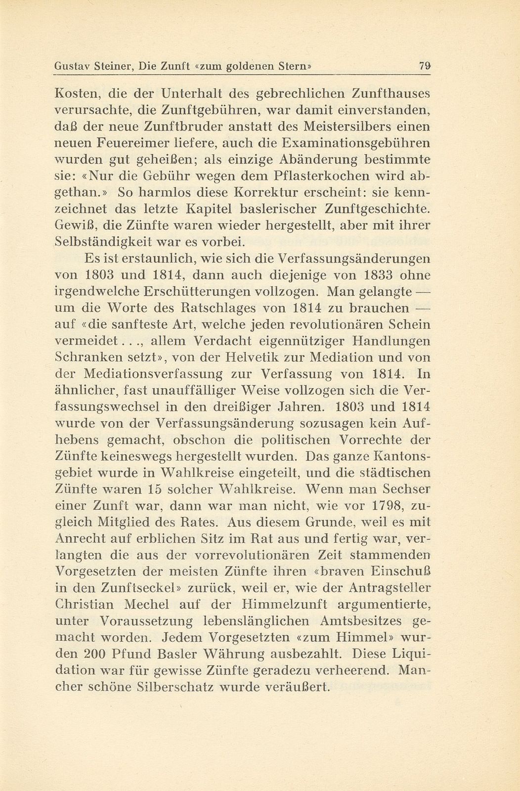 Die Zunft ‹zum goldenen Stern› im 19. Jahrhundert – Seite 11