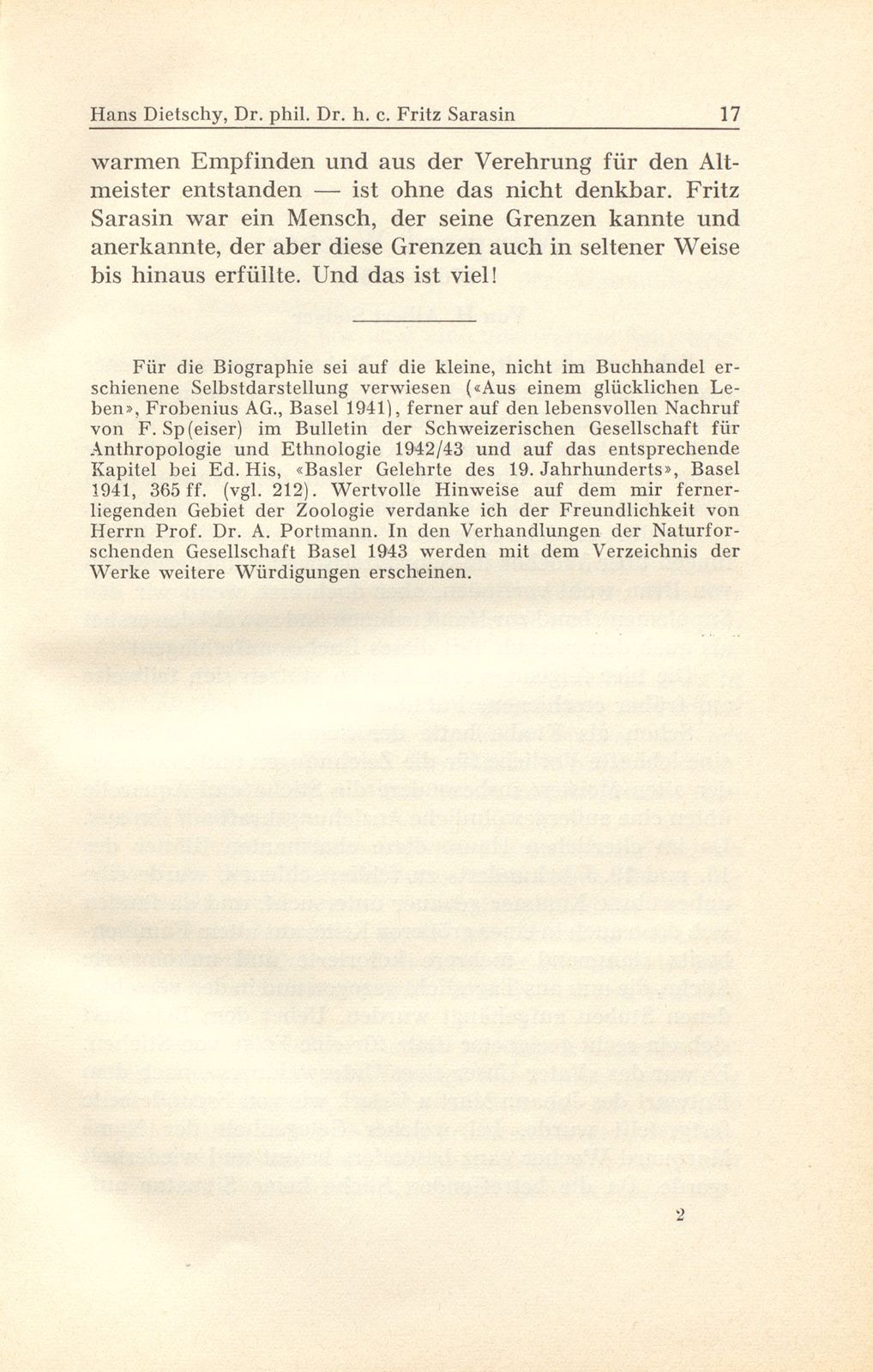 Dr. phil. Dr. h.c. Fritz Sarasin 3. Dezember 1859 bis 23. März 1942 – Seite 11