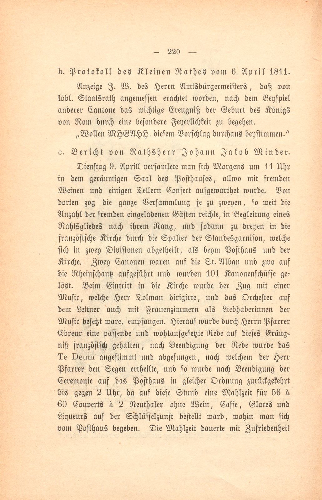 Miscellen: I. Fest in Basel zu Ehren der Geburt des Königs von Rom 1811 – Seite 2