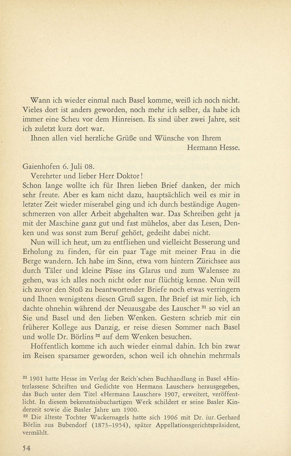 Ausgewählte Briefe an Staatsarchivar Dr. Rudolf Wackernagel oder dessen Gattin (1882-1926) – Seite 16