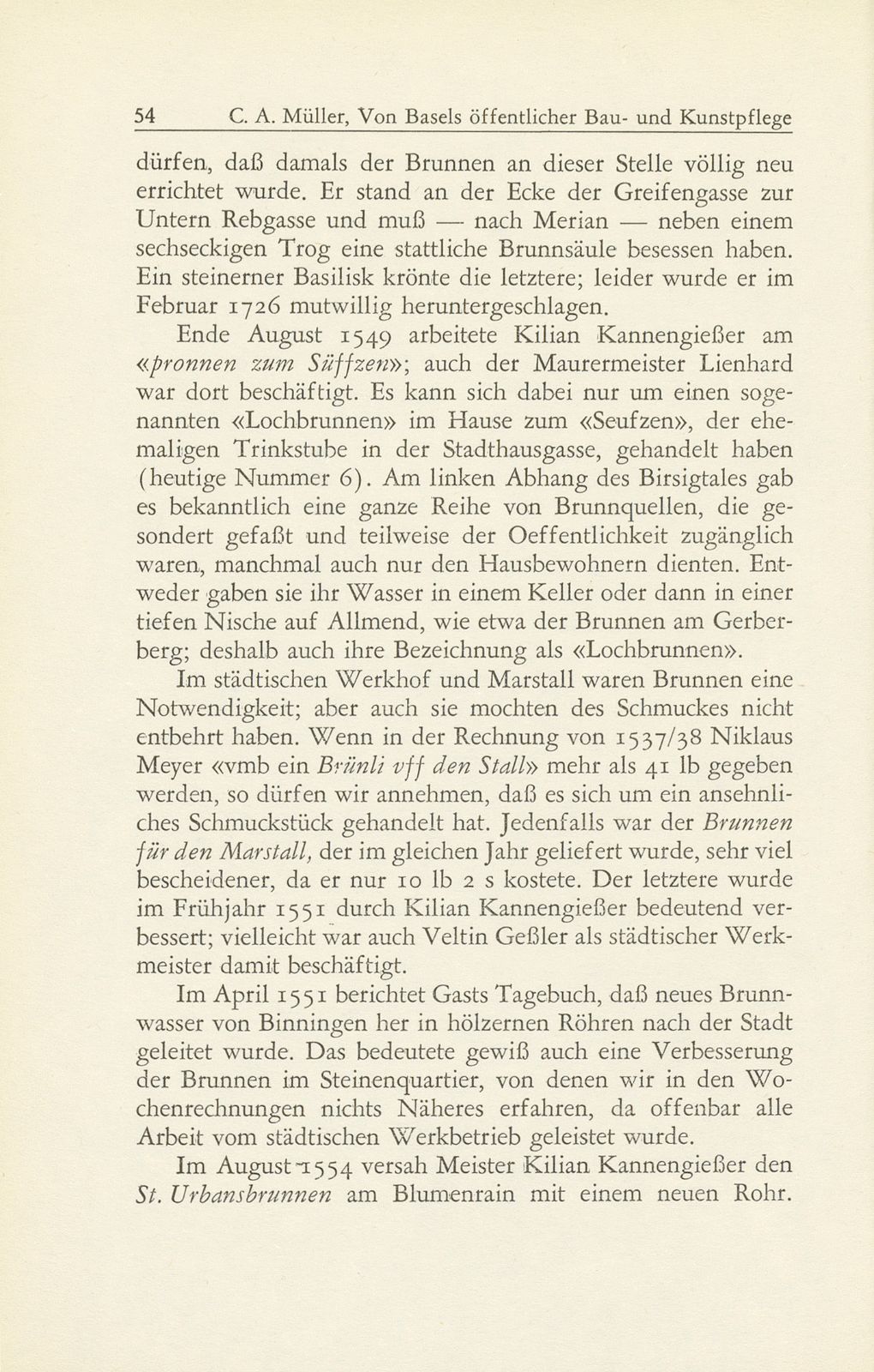 Von Basels öffentlicher Bau- und Kunstpflege in den Jahrzehnten nach der Reformation 1529-1560 – Seite 34