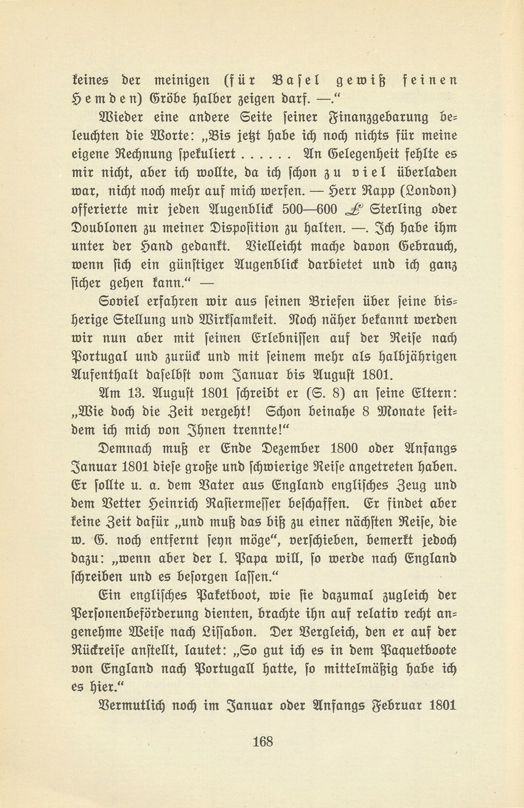 Abenteuer eines jungen Basler Kaufmanns vor hundert Jahren. Theodor von Speyr – Seite 12