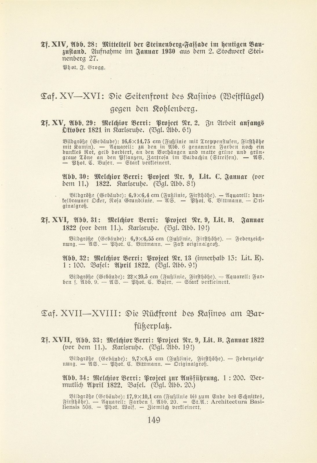 Melchior Berri. (Ein Beitrag zur Kultur des Spätklassizismus in Basel.) – Seite 127