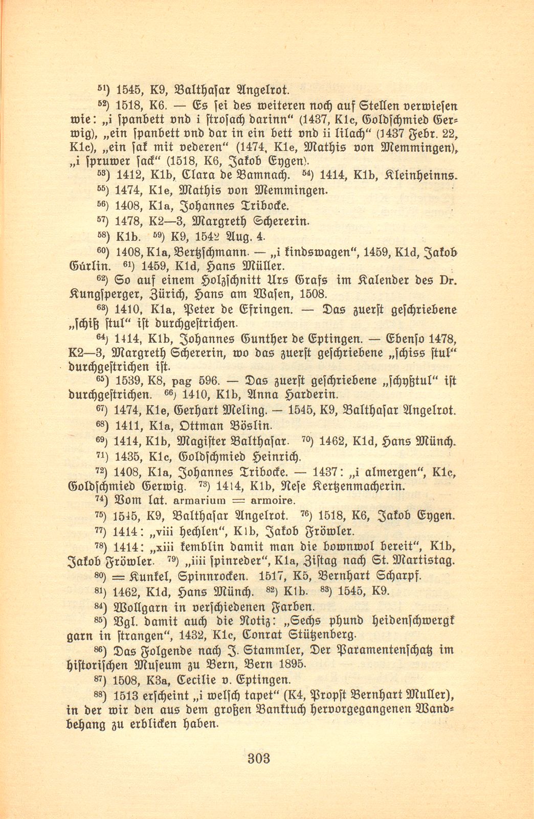 Der Basler Hausrat im Zeitalter der Spätgotik. (An Hand der schriftlichen Überlieferung.) – Seite 63