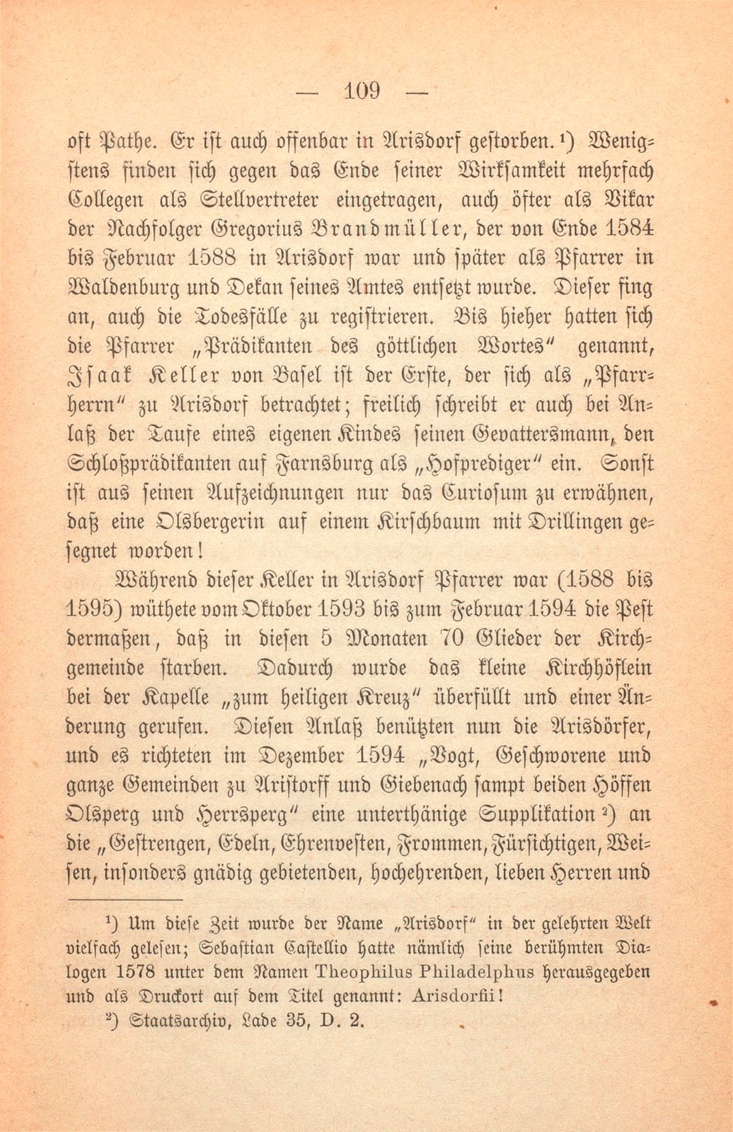 Geschichte der Pfarrei Arisdorf, nach handschriftlichen Quellen dargestellt – Seite 5