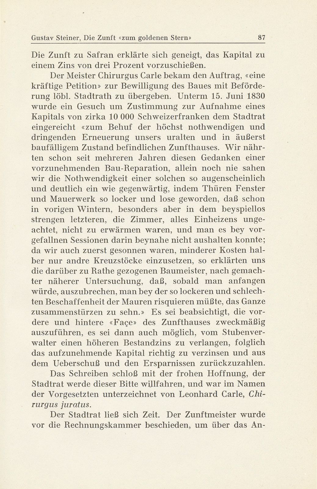 Die Zunft ‹zum goldenen Stern› im 19. Jahrhundert – Seite 19