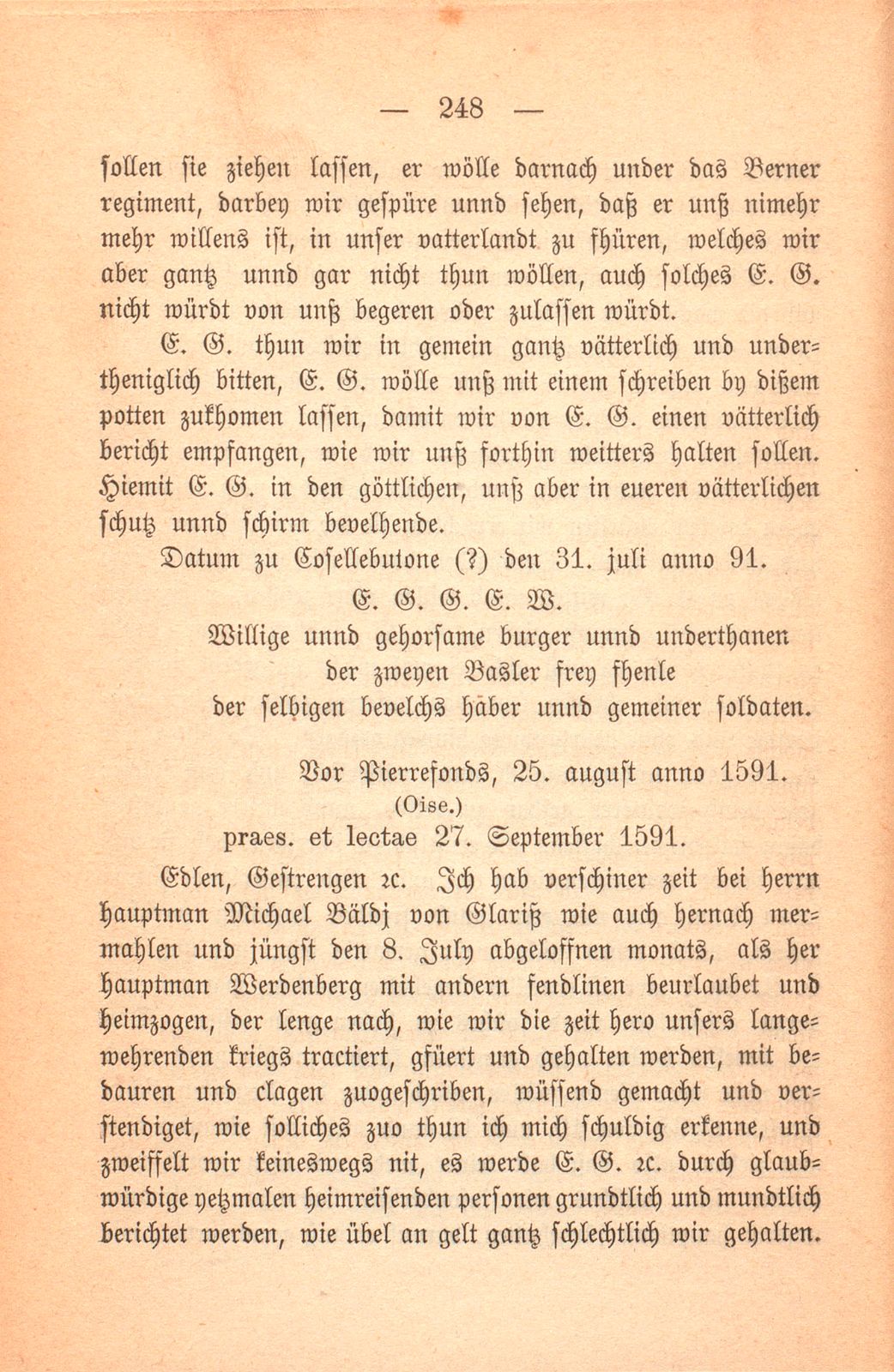 Schicksal einiger Basler Fähnlein in französischem Sold. (1589-1593.) – Seite 97