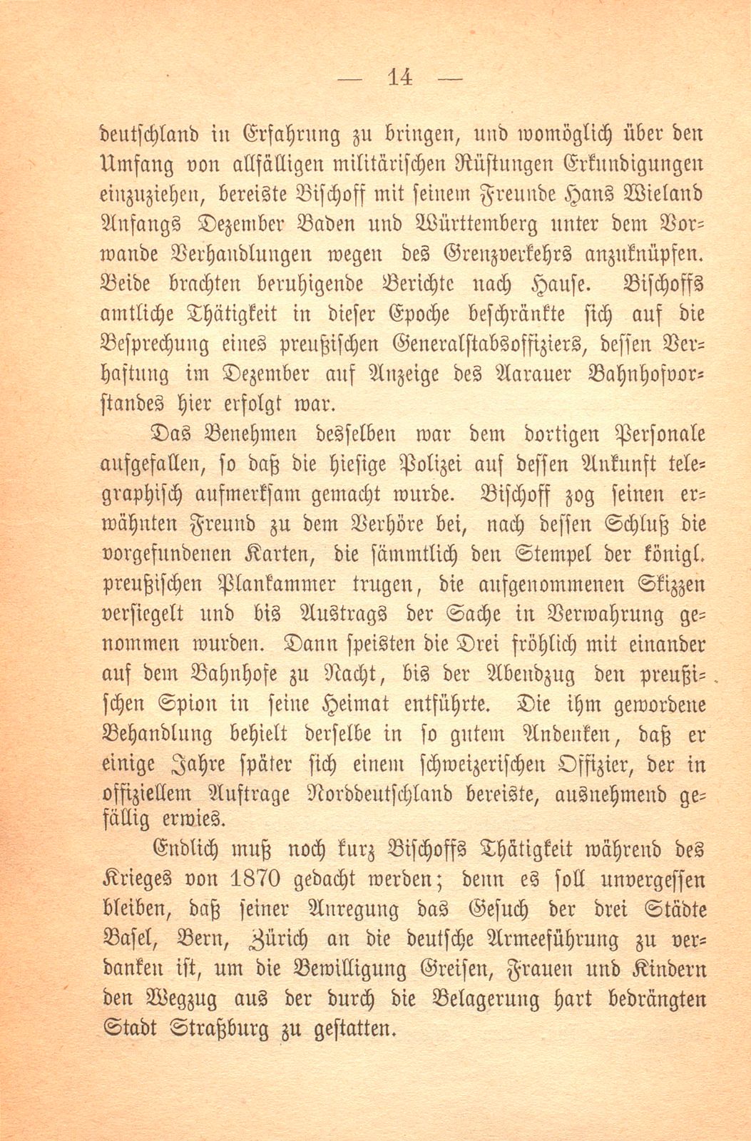 Erinnerungen an Carl Felix Burckhardt und Gottlieb Bischoff, Bürgermeister und Staatsschreiber zu Basel – Seite 14