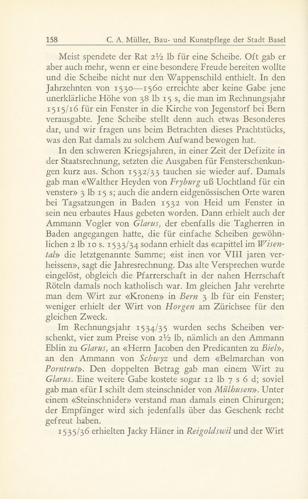 Bau- und Kunstpflege der Stadt Basel im Zeitalter der Reformation, 1529-1560 – Seite 26