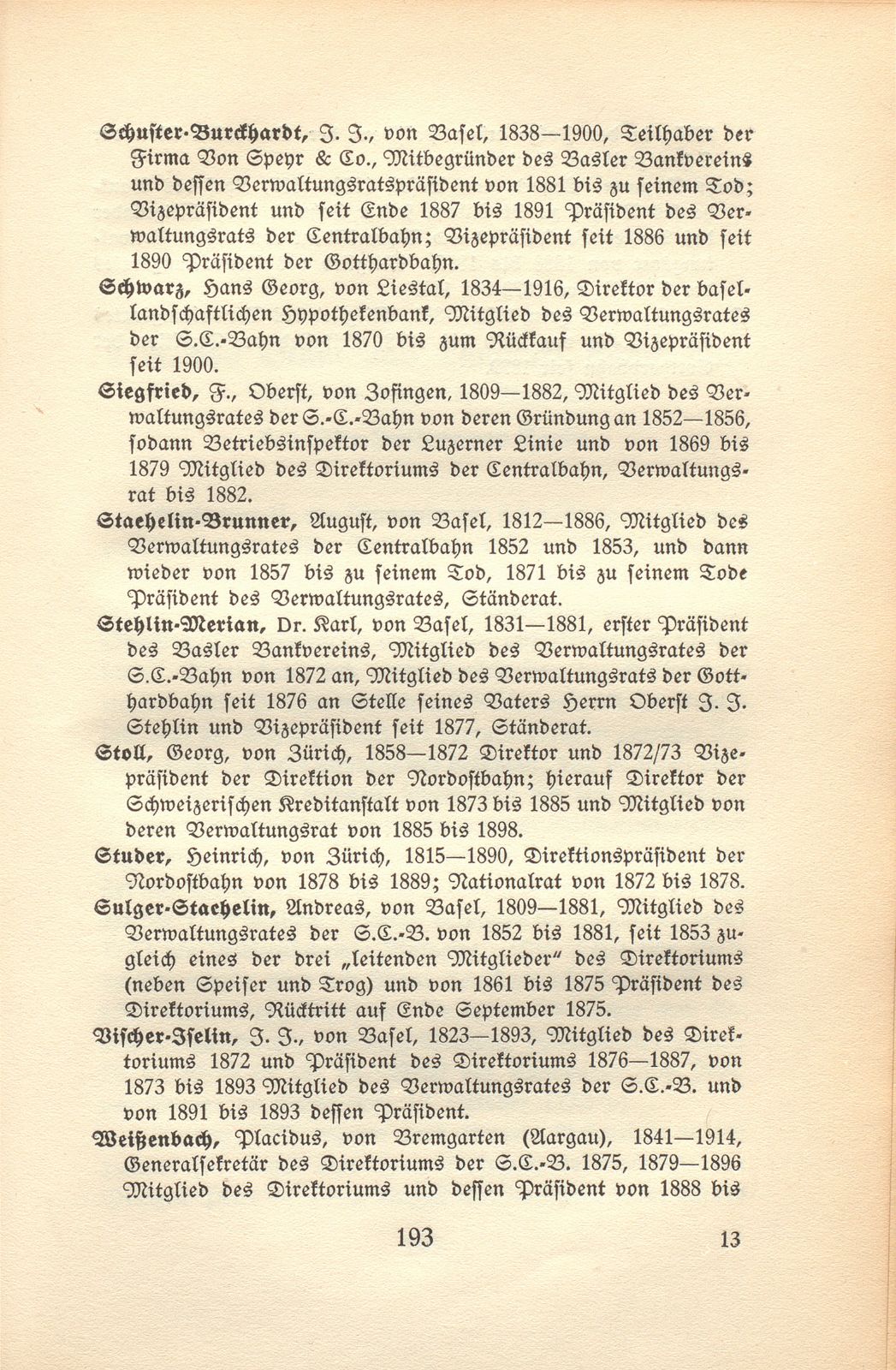 Von den Schweizer Bahnen und Banken in der kritischen Zeit der 1870er und der 1880er Jahre – Seite 49