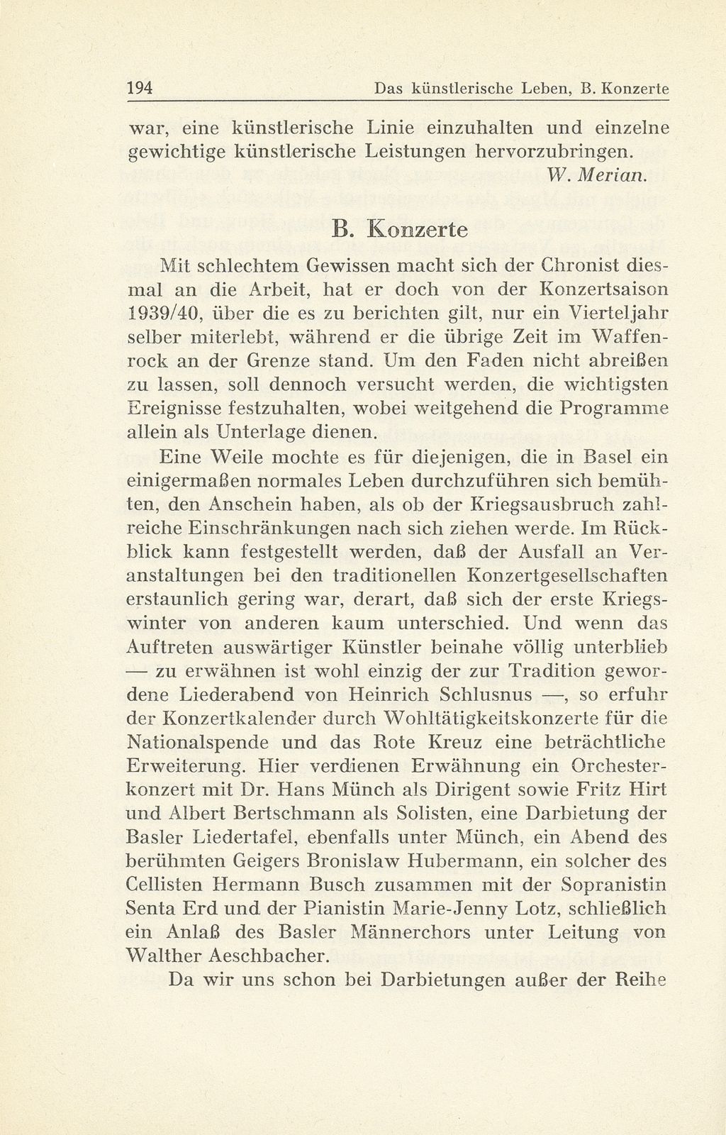 Das künstlerische Leben in Basel vom 1. Oktober 1939 bis 30. September 1940 – Seite 4