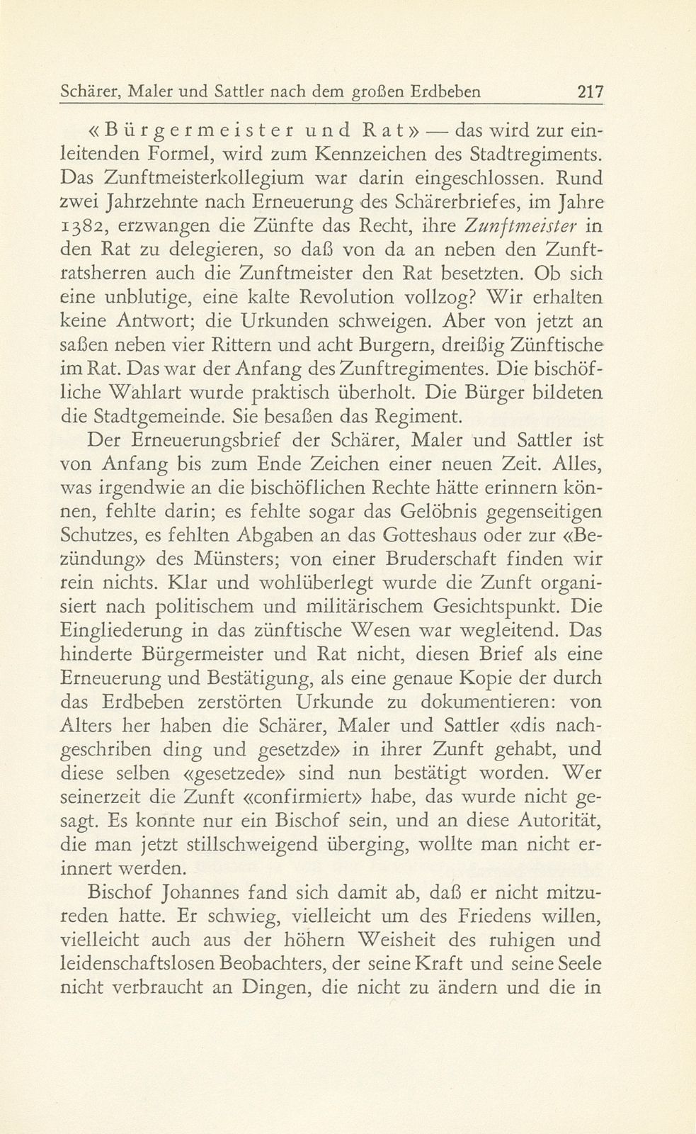 Zur Erneuerung des Zunftbriefes der Schärer, Maler und Sattler nach dem grossen Erdbeben – Seite 18