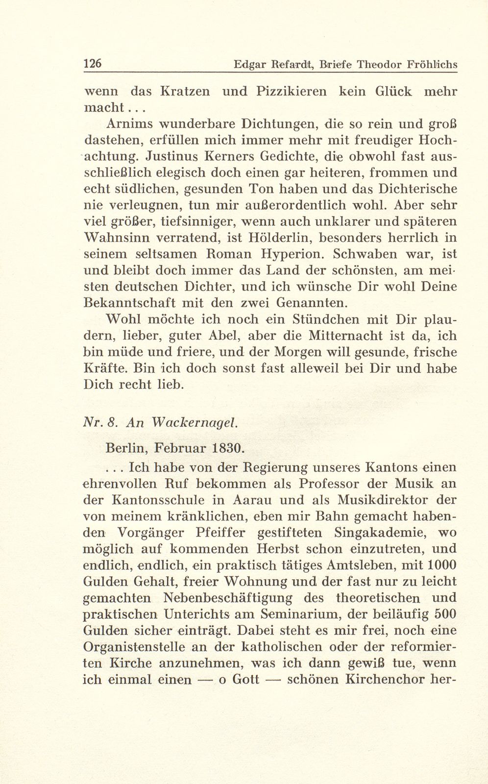 Aus Briefen Theodor Fröhlichs an Abel Burckhardt und Wilhelm Wackernagel – Seite 15