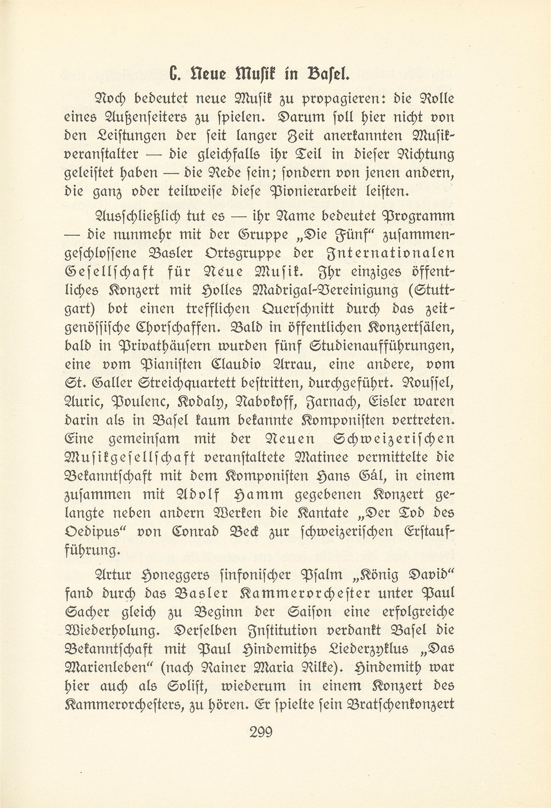 Das künstlerische Leben in Basel vom 1. Oktober 1929 bis 30. September 1930 – Seite 1