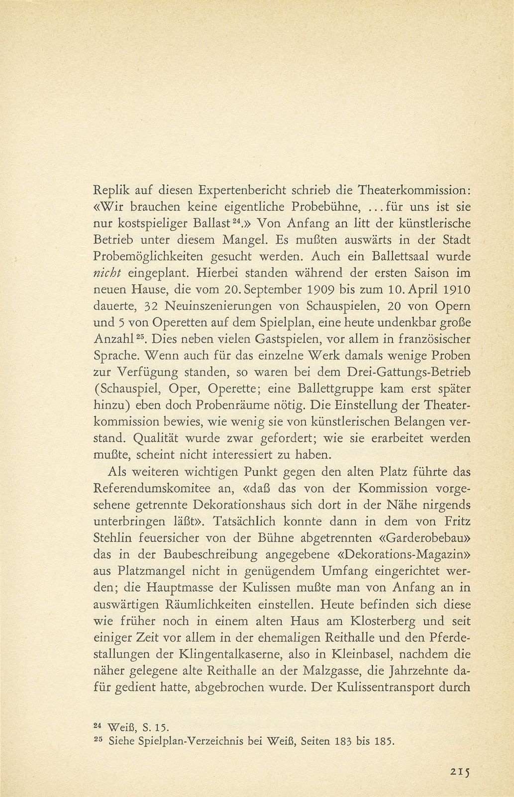 Aus der Baugeschichte des jetzigen Basler Stadttheaters. (Im Hinblick auf den im Entstehen begriffenen Neubau) – Seite 28