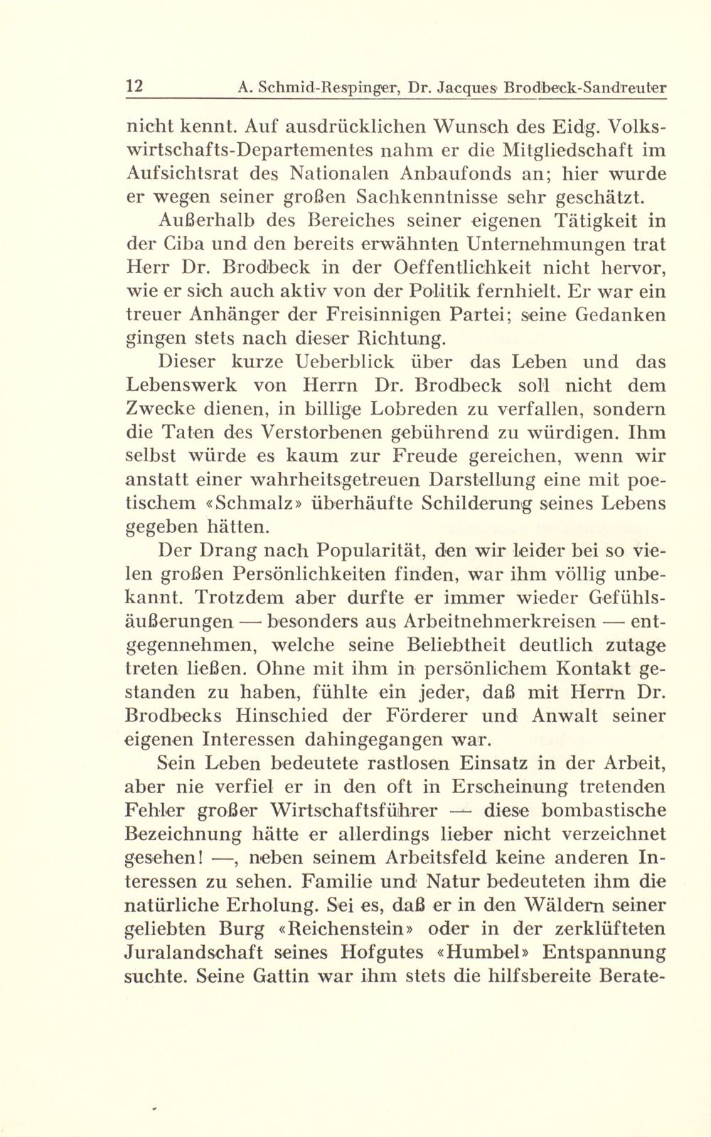 Dr. Jacques Brodbeck-Sandreuter 18. Juni 1882 bis 20. Februar 1944 – Seite 6