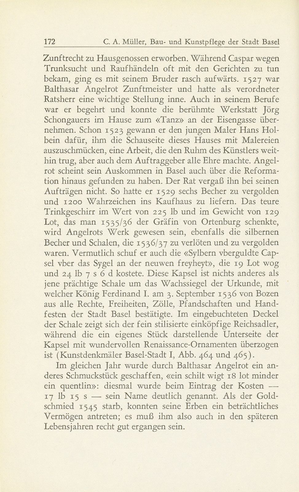 Bau- und Kunstpflege der Stadt Basel im Zeitalter der Reformation, 1529-1560 – Seite 40