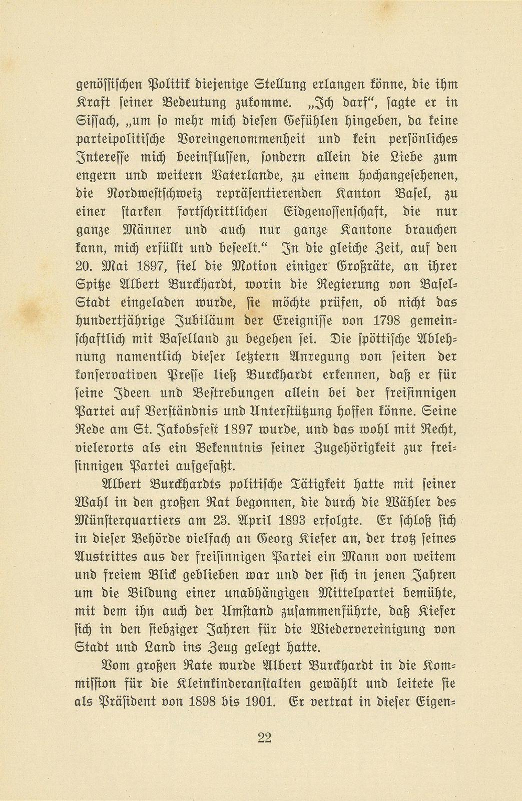 Albert Burckhardt-Finsler 18. November 1854 – 2. August 1911 – Seite 22