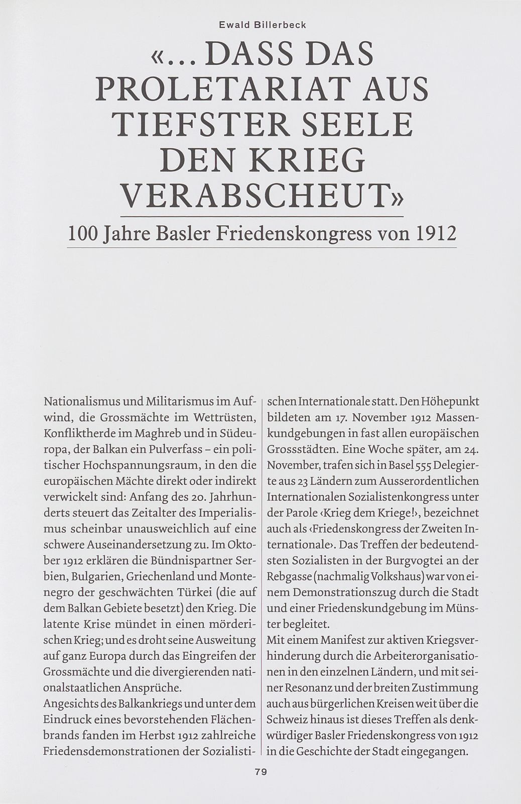 ...dass das Proletariat aus tiefster Seele den Krieg verabscheut  – Seite 1