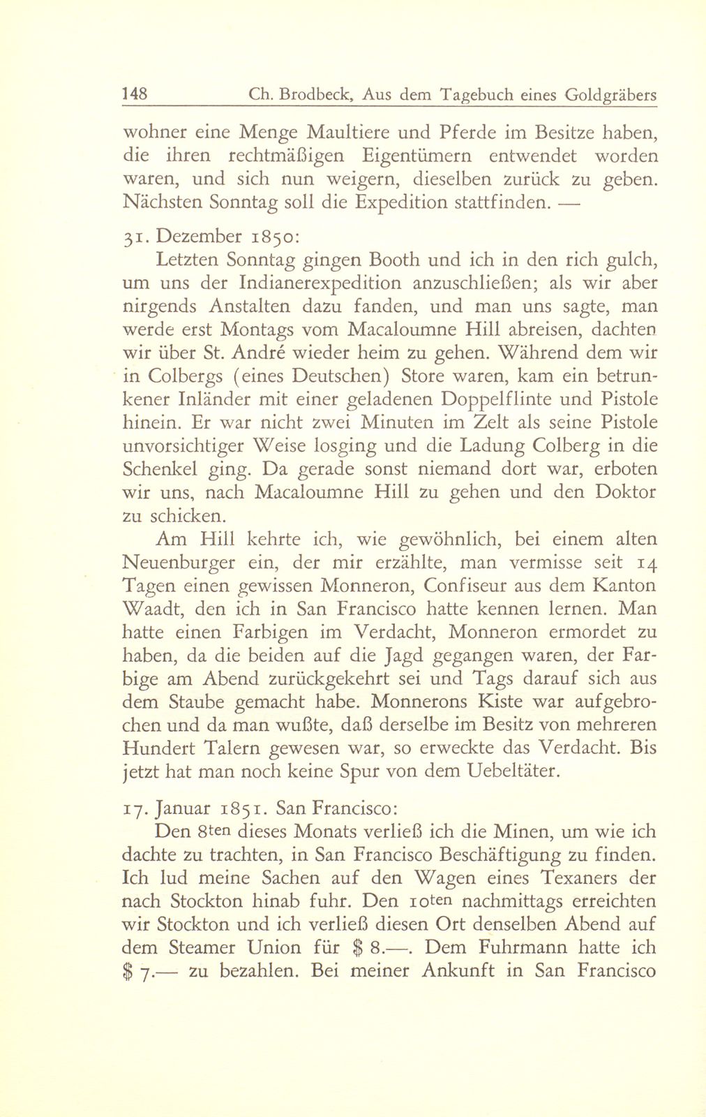 Aus dem Tagebuch eines Goldgräbers in Kalifornien [J. Chr. Brodbeck] – Seite 27