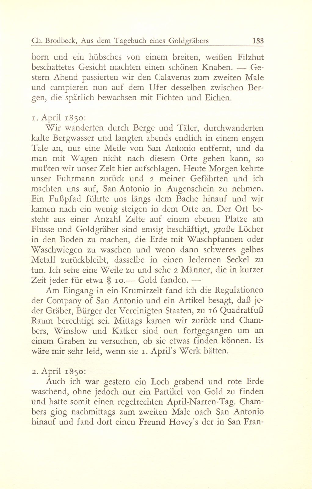 Aus dem Tagebuch eines Goldgräbers in Kalifornien [J. Chr. Brodbeck] – Seite 12