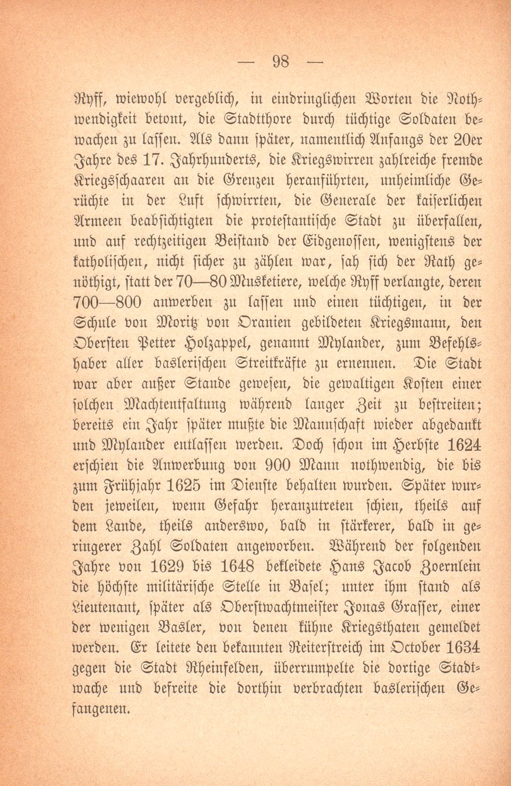 Über das baslerische Militärwesen in den letzten Jahrhunderten – Seite 20