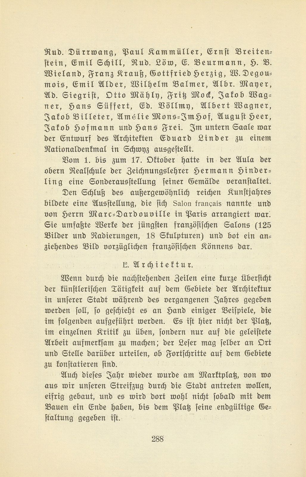 Das künstlerische Leben in Basel vom 1. November 1908 bis 31. Oktober 1909 – Seite 1