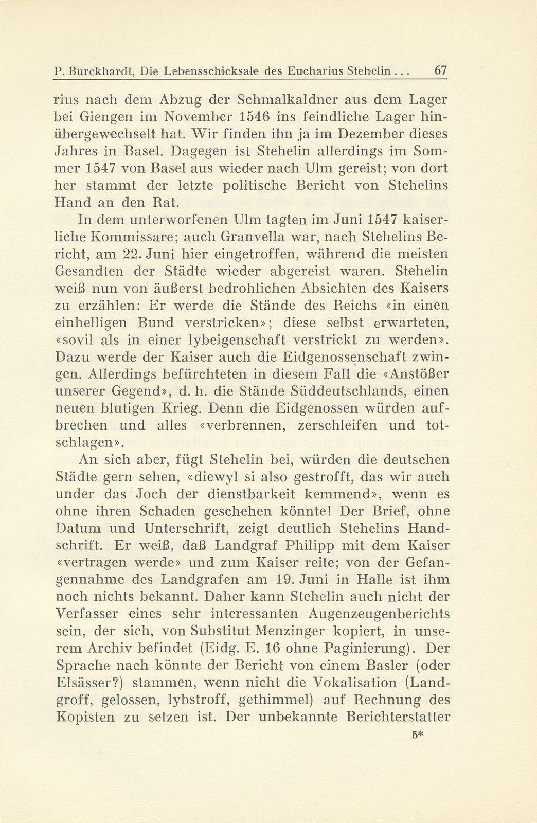 Die Lebensschicksale des Eucharius Stehelin und seine Zeitungsberichte aus dem Schmalkaldischen Krieg – Seite 33