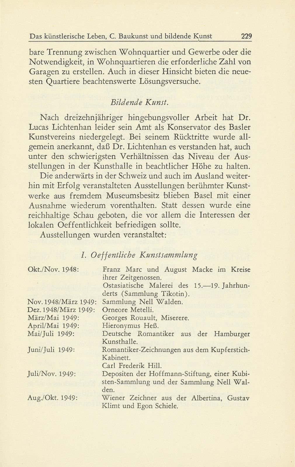 Das künstlerische Leben in Basel vom 1. Oktober 1948 bis 30. September 1949 – Seite 4