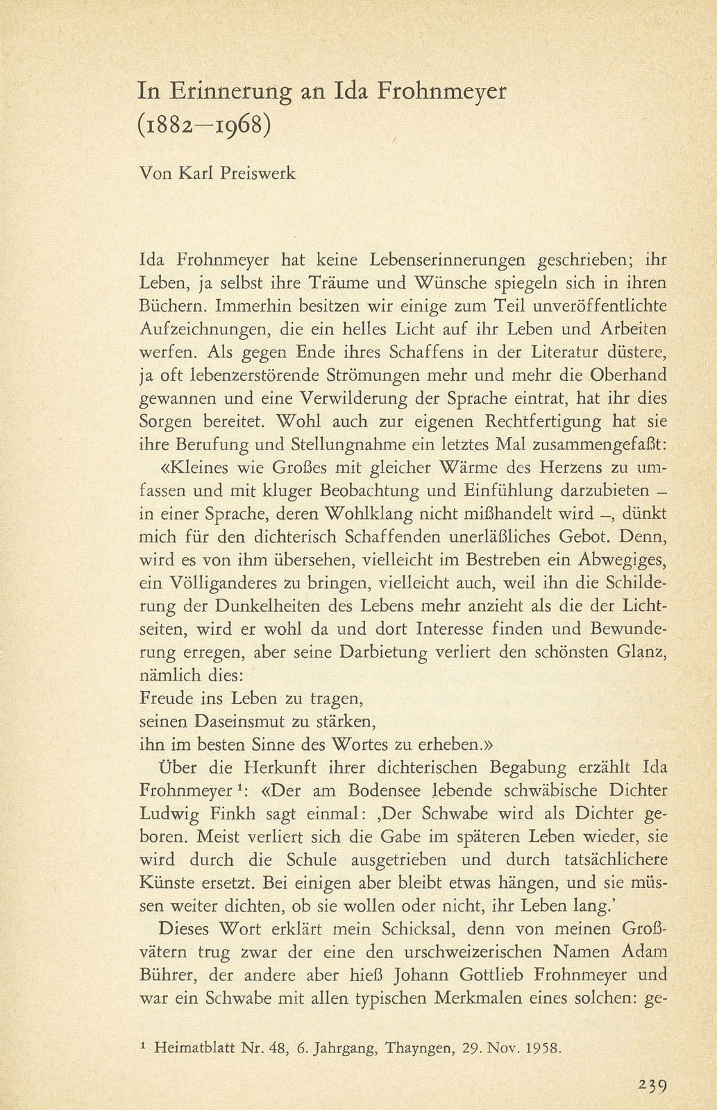 In Erinnerung an Ida Frohnmeyer (1882-1968) – Seite 1