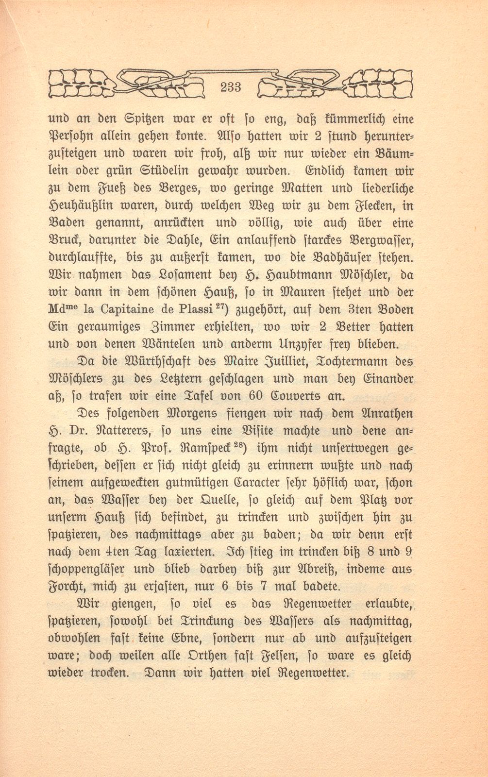 Beschreibung einer Badereise, die der Schultheiss von Liestal, Joh. David Hebdenstreit, anno 1775 mit seiner Frau nach Leuk gethan. (War damals 53 Jahre alt.) – Seite 20