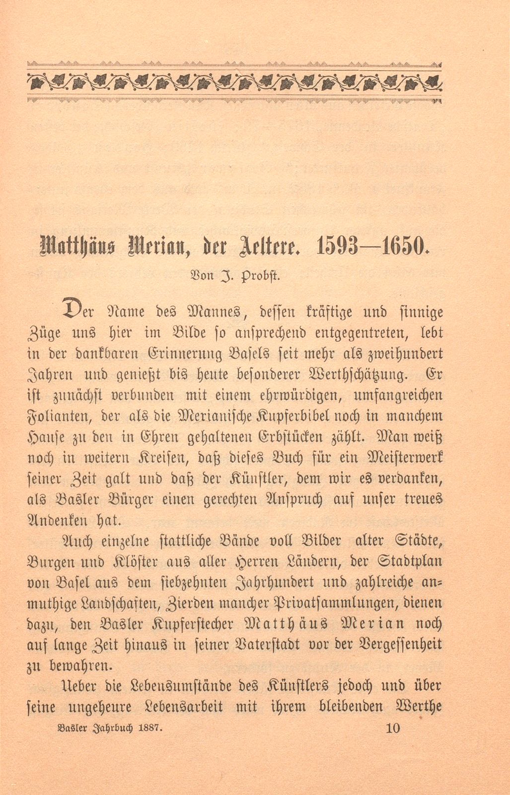 Matthäus Merian, der Ältere 1593-1650 – Seite 1