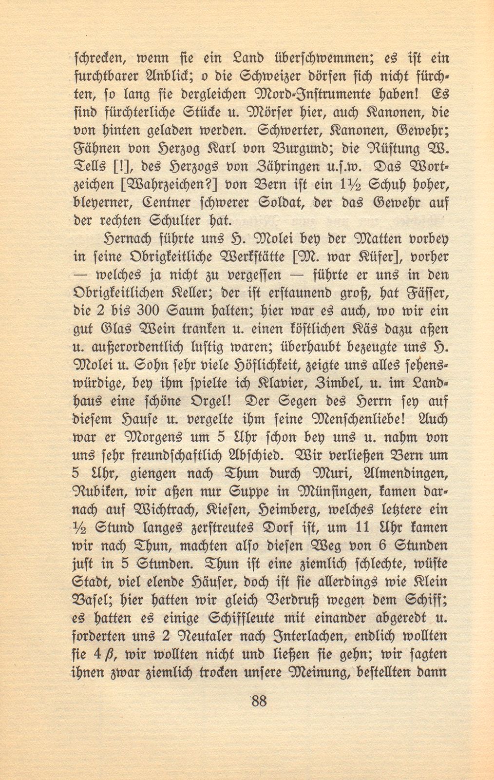 Kleine Reise nach den vaterländischen Eisbergen und durch einen Teil der Schweiz gethan im Julio 1791 [Aufzeichnungen von Daniel Kraus] – Seite 9