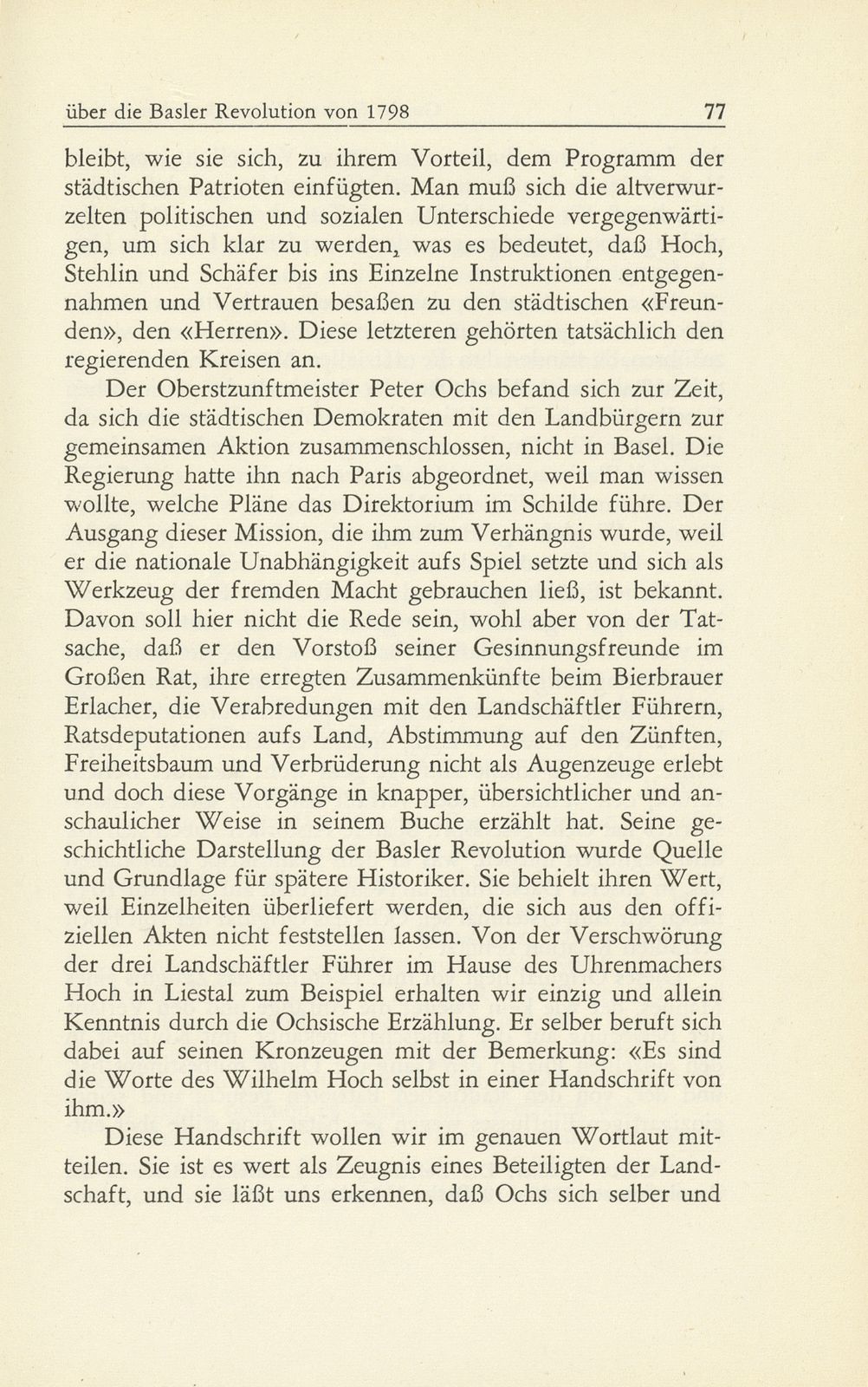 Zeitgenössischer Bericht über die Basler Revolution von 1798 [Wilhelm Hoch] – Seite 3