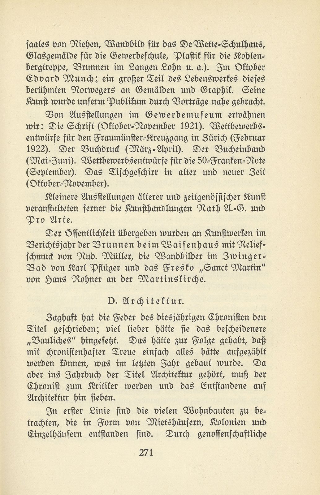 Das künstlerische Leben in Basel vom 1. November 1921 bis 1. Oktober 1922 – Seite 1