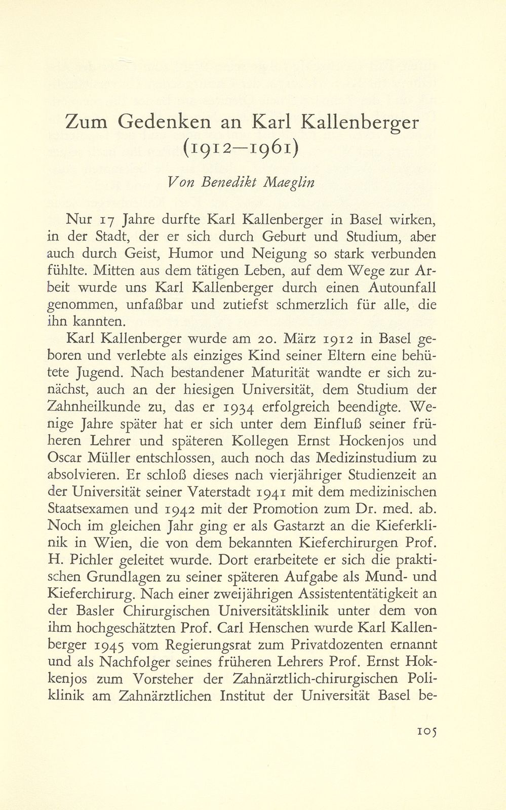 Zum Gedenken an Karl Kallenberger (1912-1961) – Seite 1