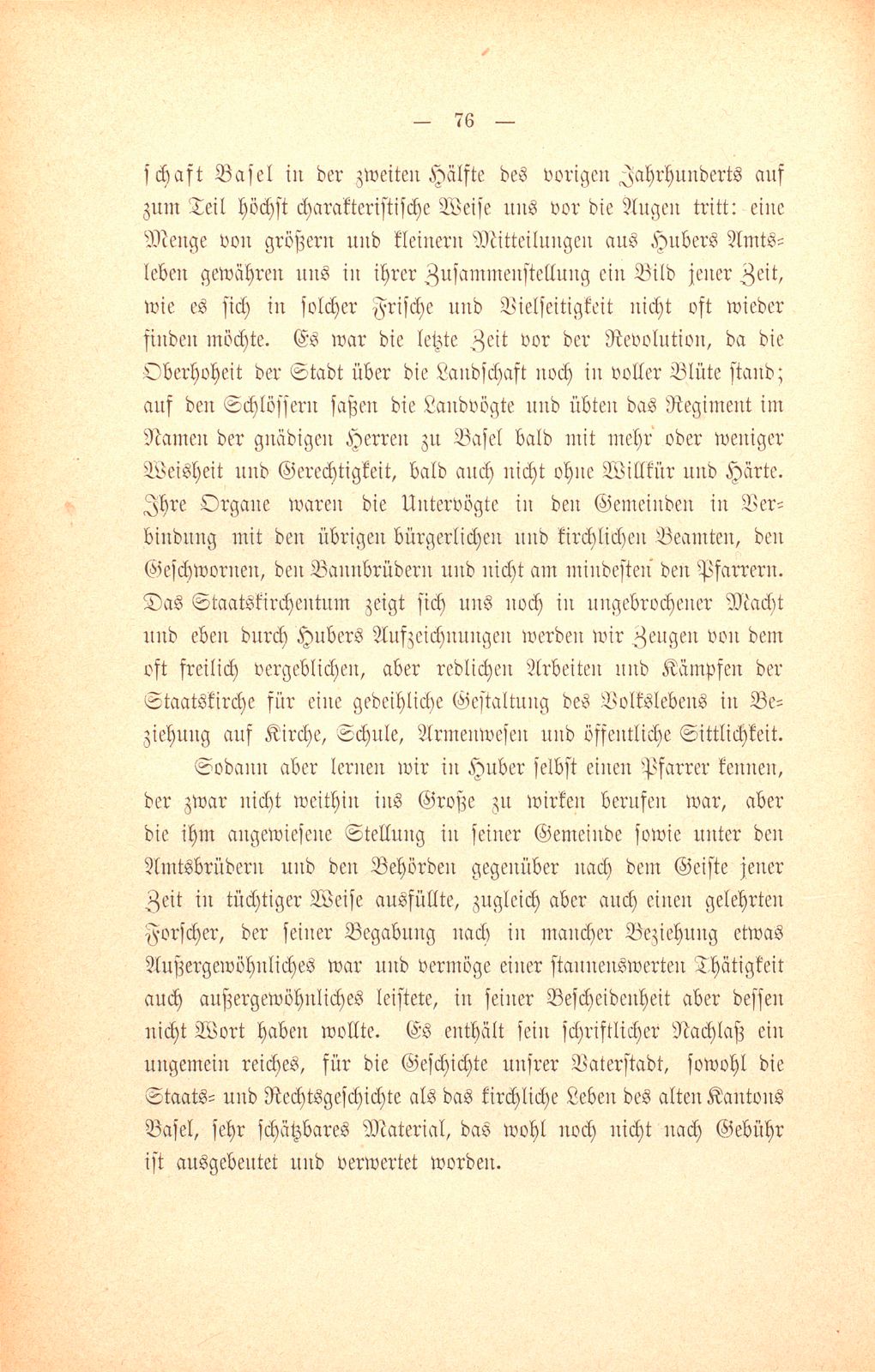 M. Johann Jakob Huber, weil. Pfarrer und Dekan in Sissach und seine Sammlungen zur Geschichte der Stadt und Landschaft Basel – Seite 2