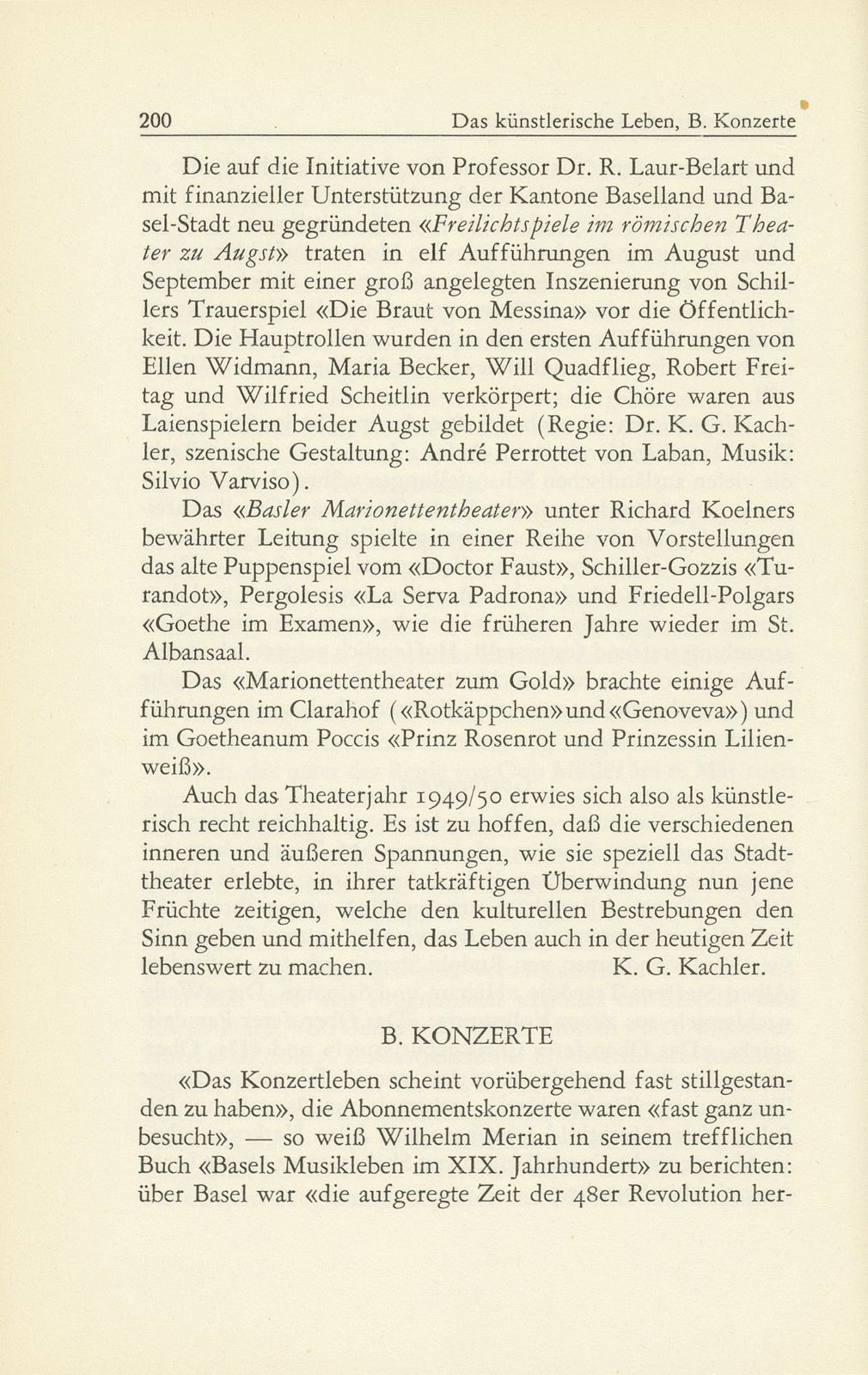 Das künstlerische Leben in Basel vom 1. Oktober 1949 bis 30. September 1950 – Seite 11