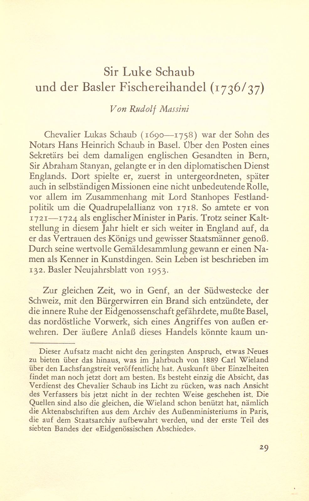 Sir Luke Schaub und der Basler Fischereihandel (1736/37) – Seite 1