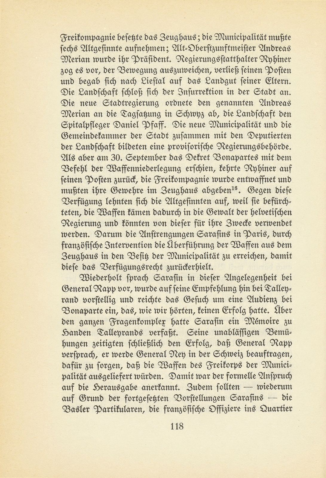 Hans Bernhard Sarasin als Gesandter Basels an der Konsulta in Paris – Seite 12